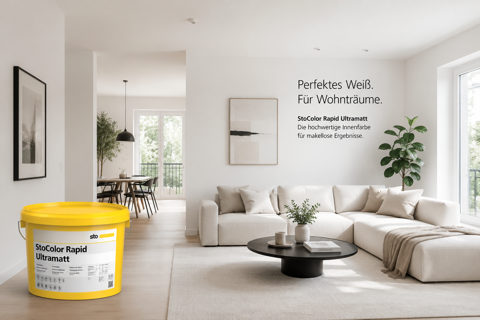 Premium Innenfarbe Weiß - StoColor Rapid Ultramatt Weiß