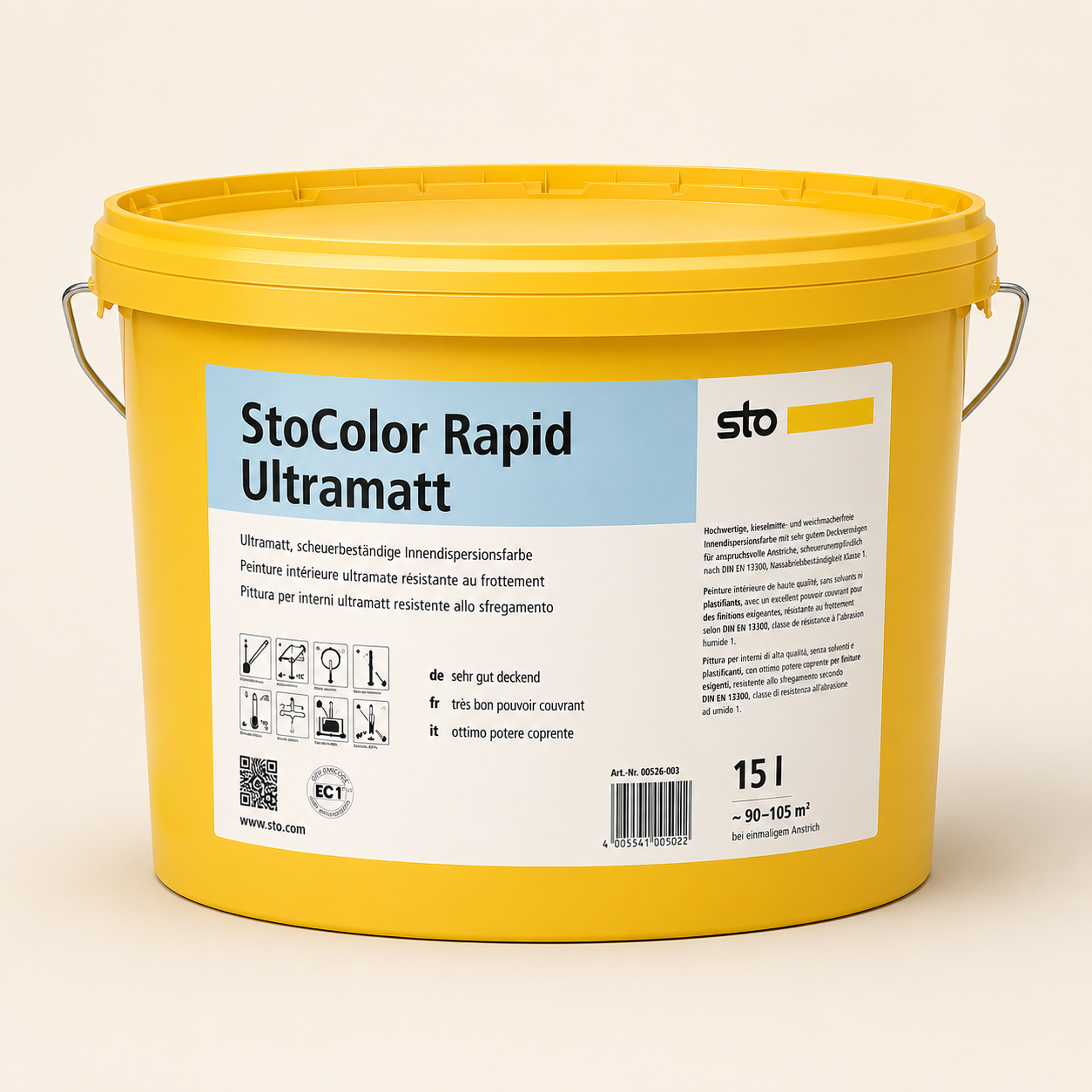 Premium Innenfarbe Weiß - StoColor Rapid Ultramatt Weiß